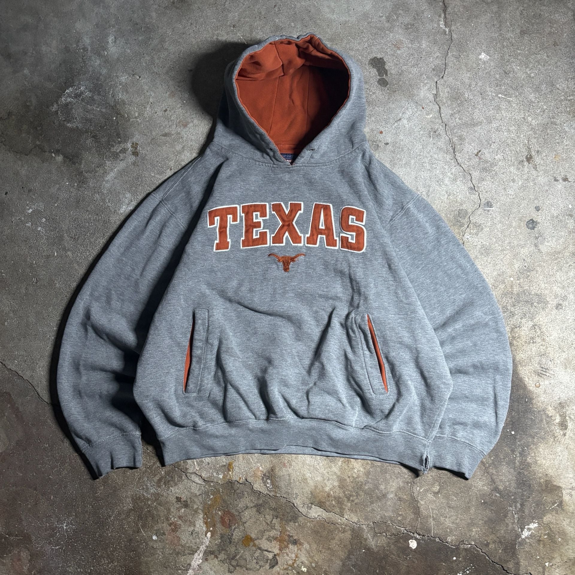 Rare Vintage 1990s Texas Longhorns Hoodie Grey Orange 2