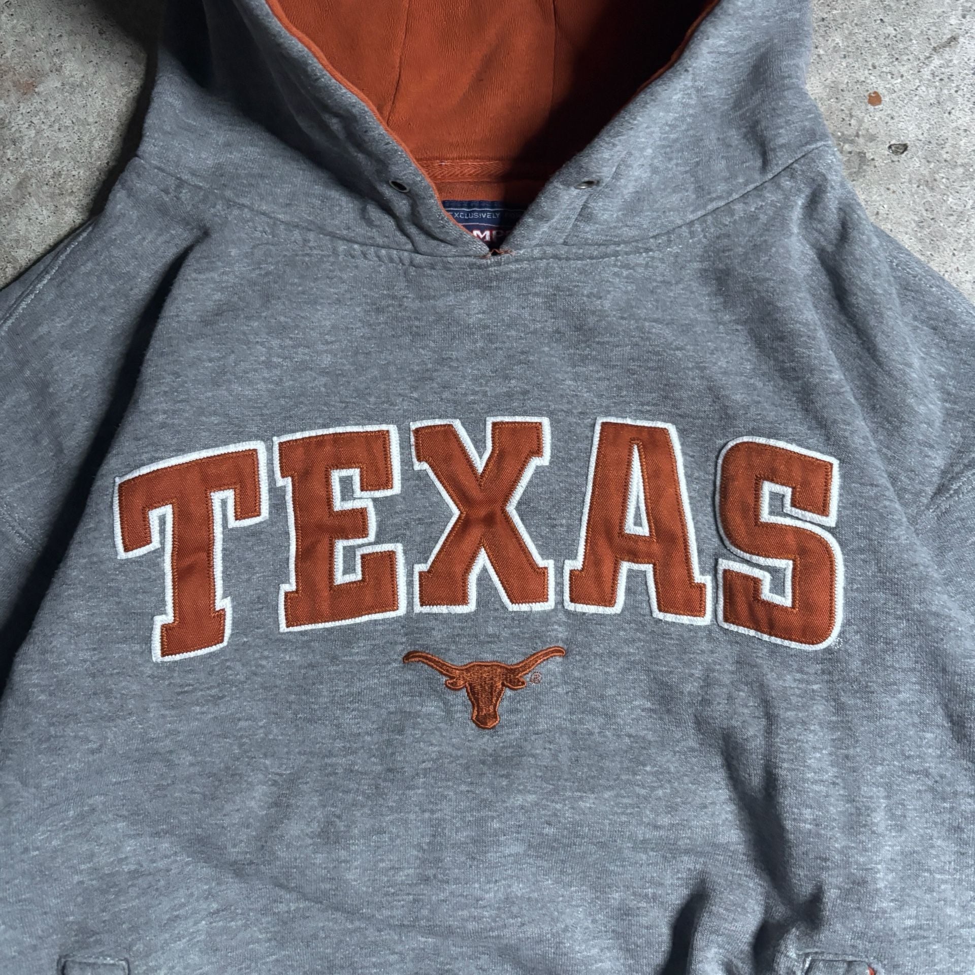 Rare Vintage 1990s Texas Longhorns Hoodie Grey Orange 6