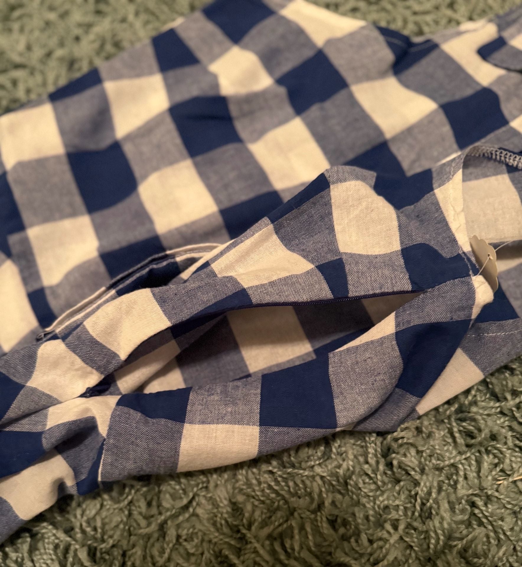 Nikvashe Blue White Plaid Halter Dress Size S 4