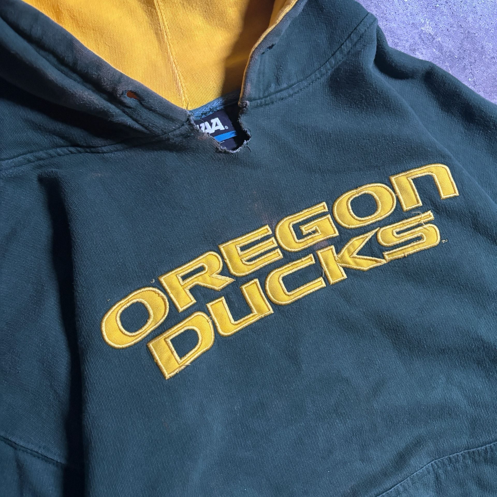 NCAA Oregon Ducks Hoodie Size XL Green Yellow 5