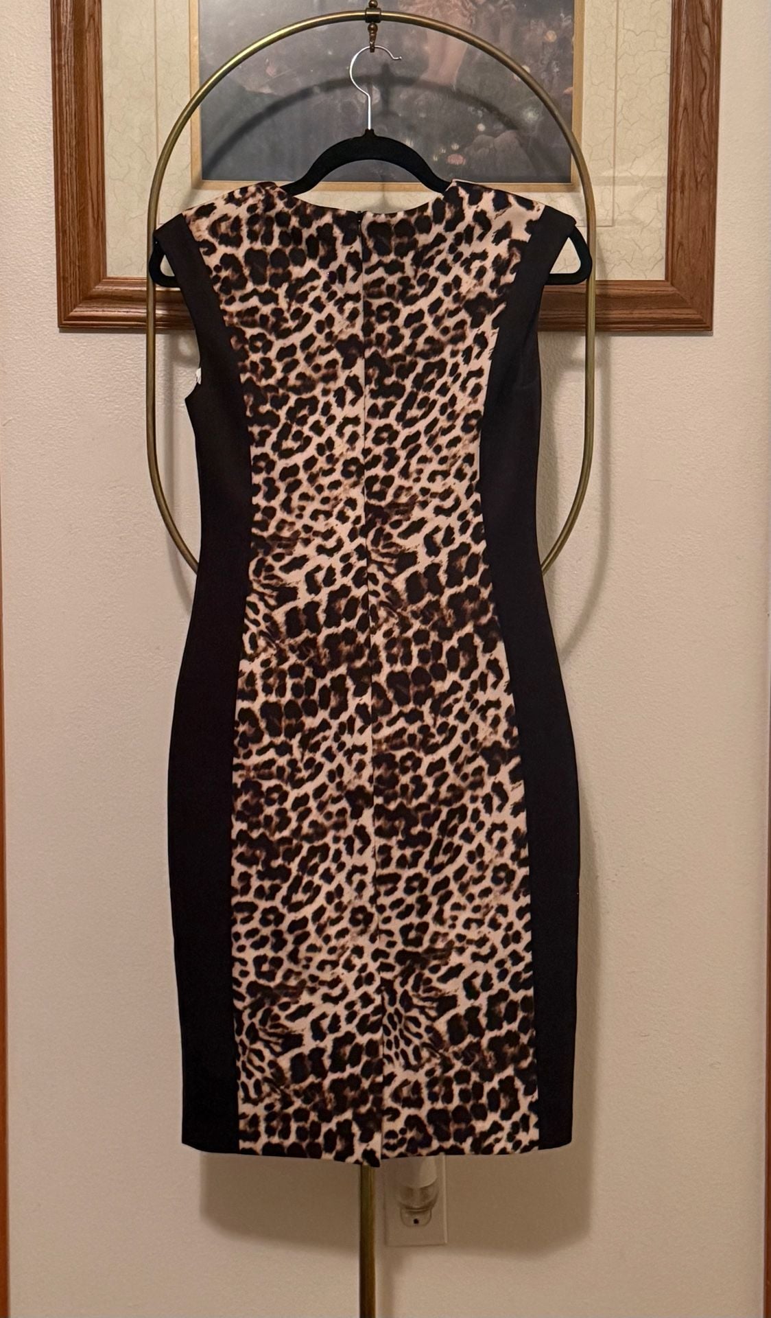 Vince Camuto Leopard Print Sheath Dress Size 2 3