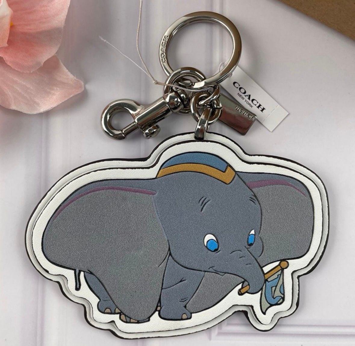 Coach x Disney Dumbo Leather Bag Charm Key Ring New 2