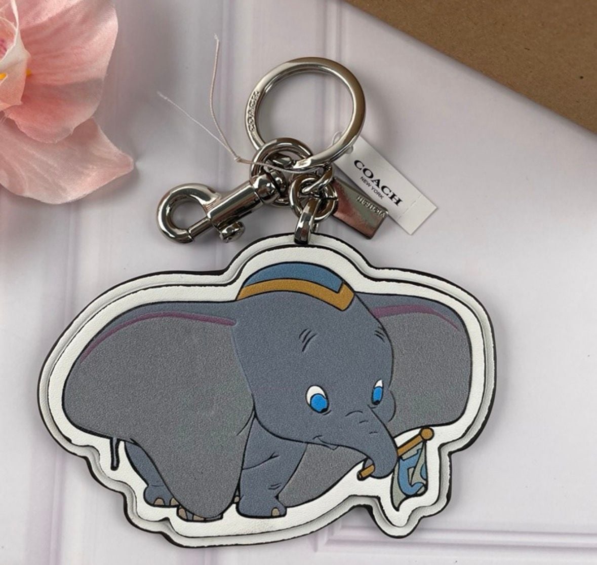 Coach x Disney Dumbo Leather Bag Charm Key Ring New 4