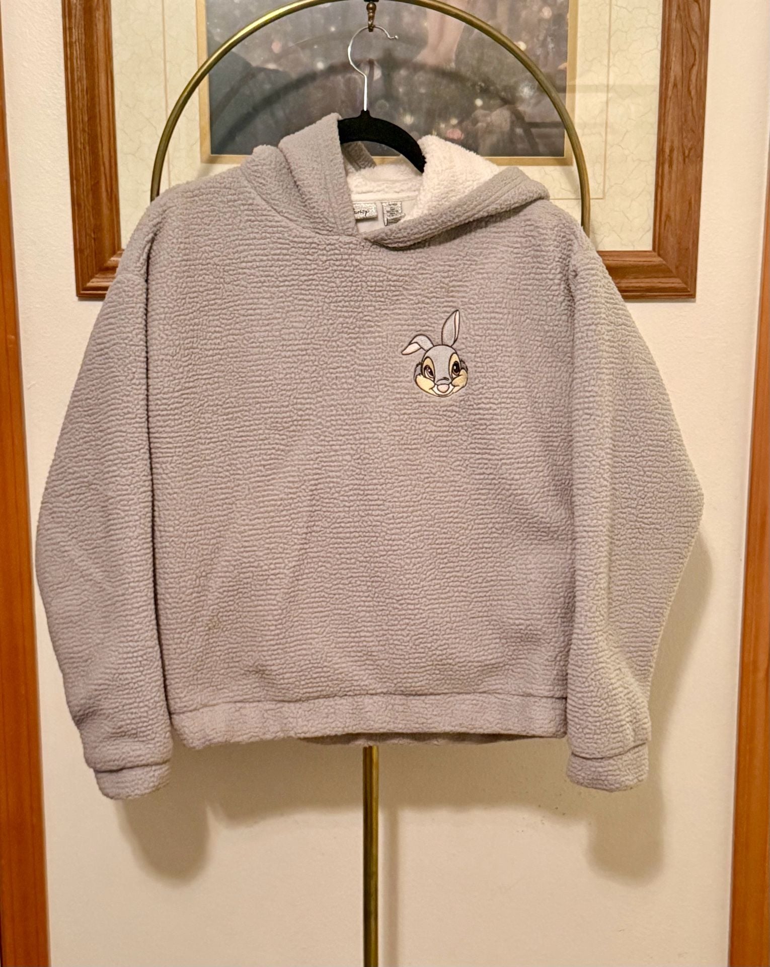 Disney Forever 21 Thumper Hoodie Size S Gray Sherpa Fleece 2