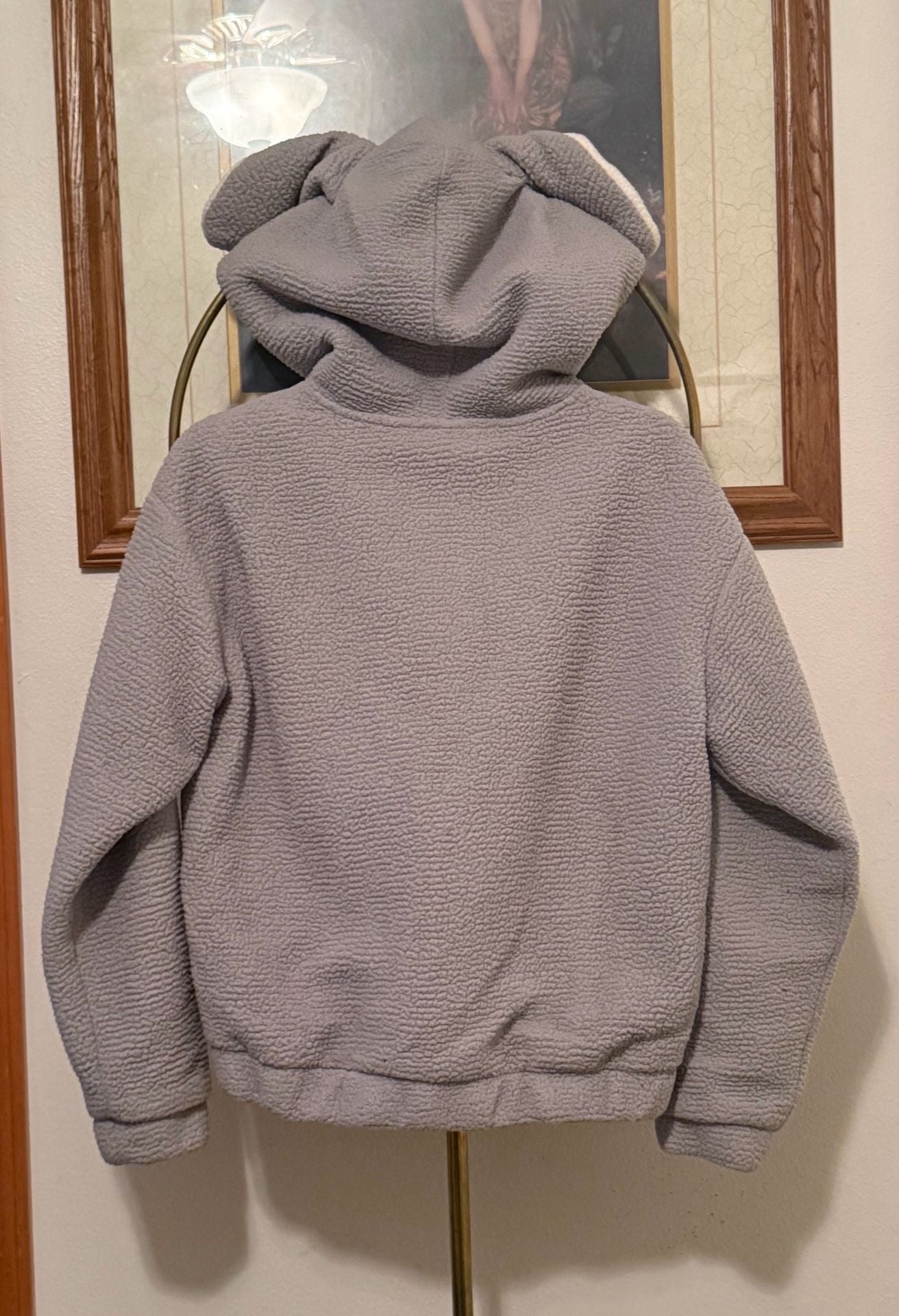 Disney Forever 21 Thumper Hoodie Size S Gray Sherpa Fleece 3