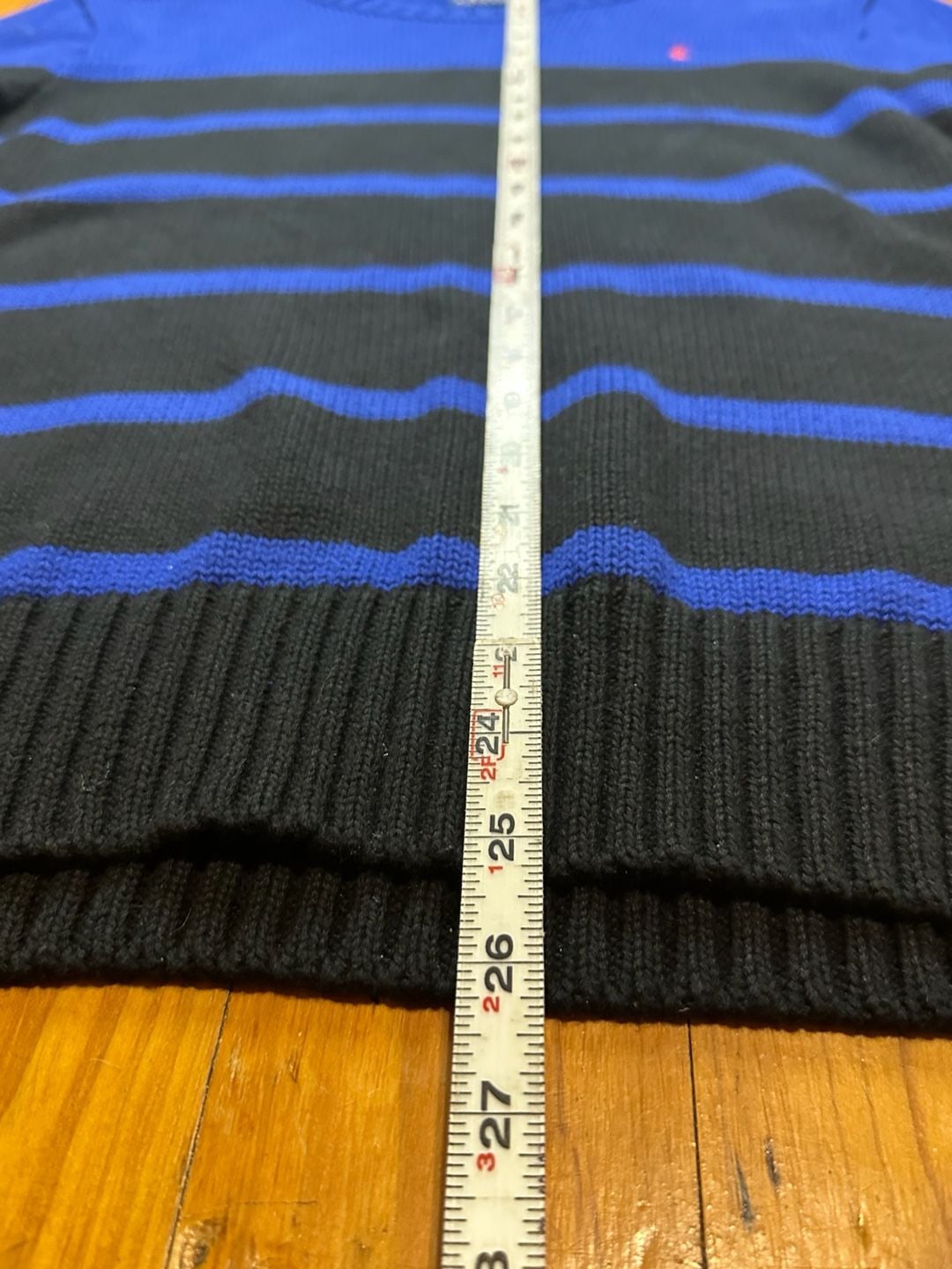 Polo Ralph Lauren Striped Cotton Sweater Size M Blue Black 5