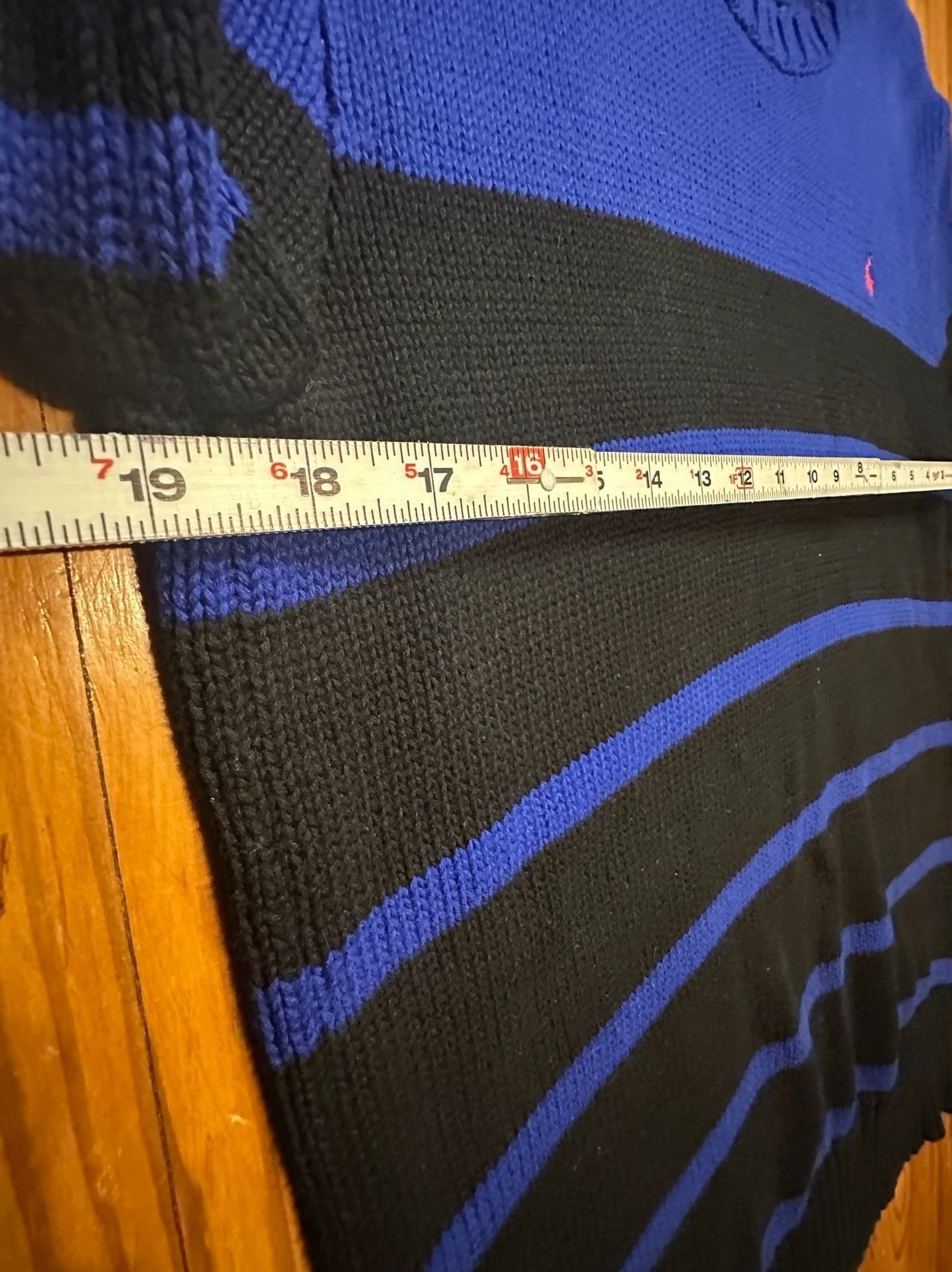 Polo Ralph Lauren Striped Cotton Sweater Size M Blue Black 6