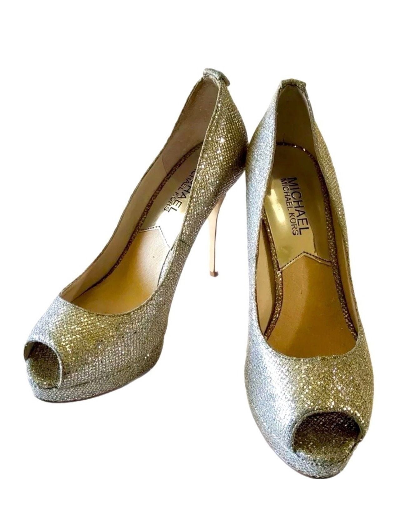 MICHAEL MICHAEL KORS Women's York Platform Pump Gold Glitter 3