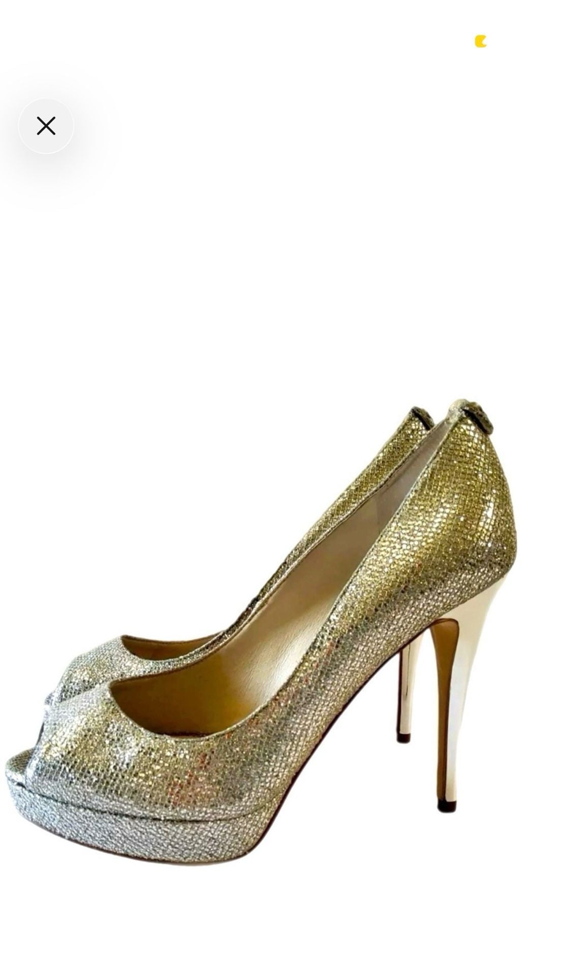 MICHAEL MICHAEL KORS Women's York Platform Pump Gold Glitter 4