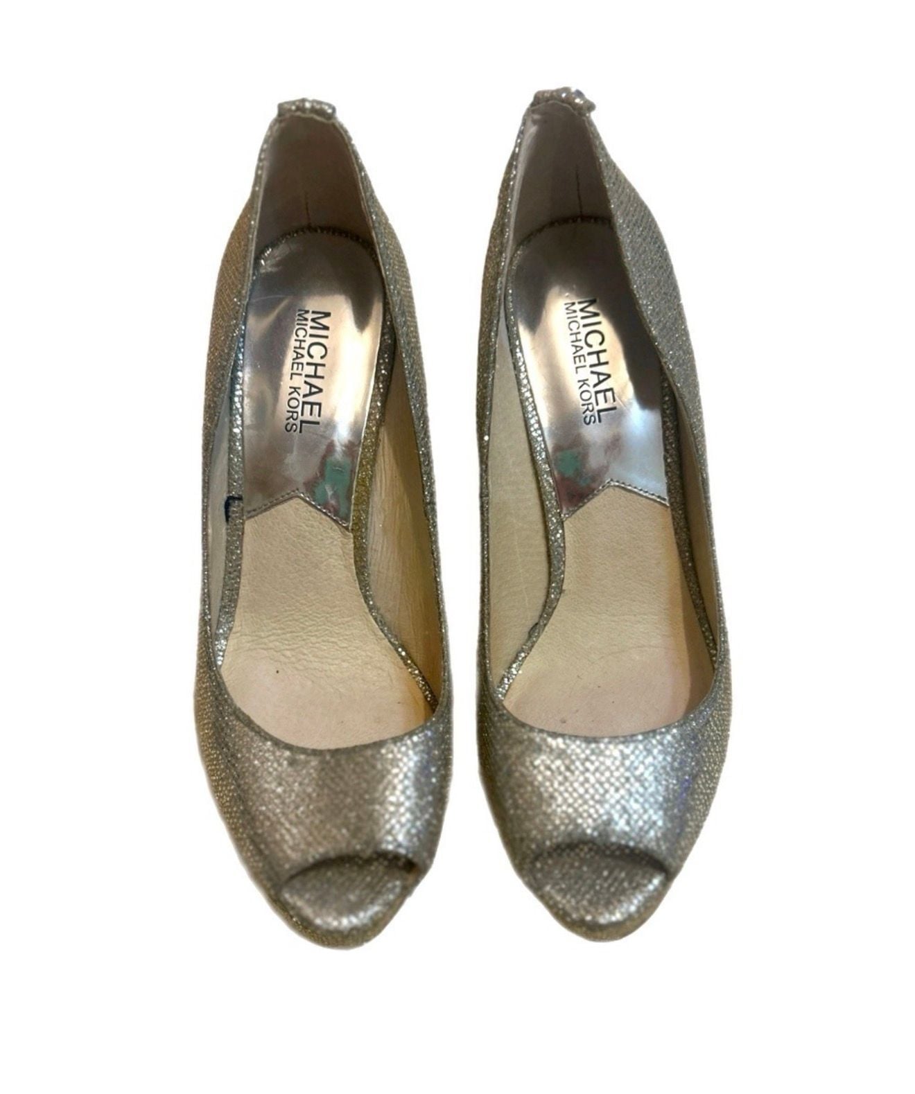 MICHAEL MICHAEL KORS Women's York Platform Pump Gold Glitter 6