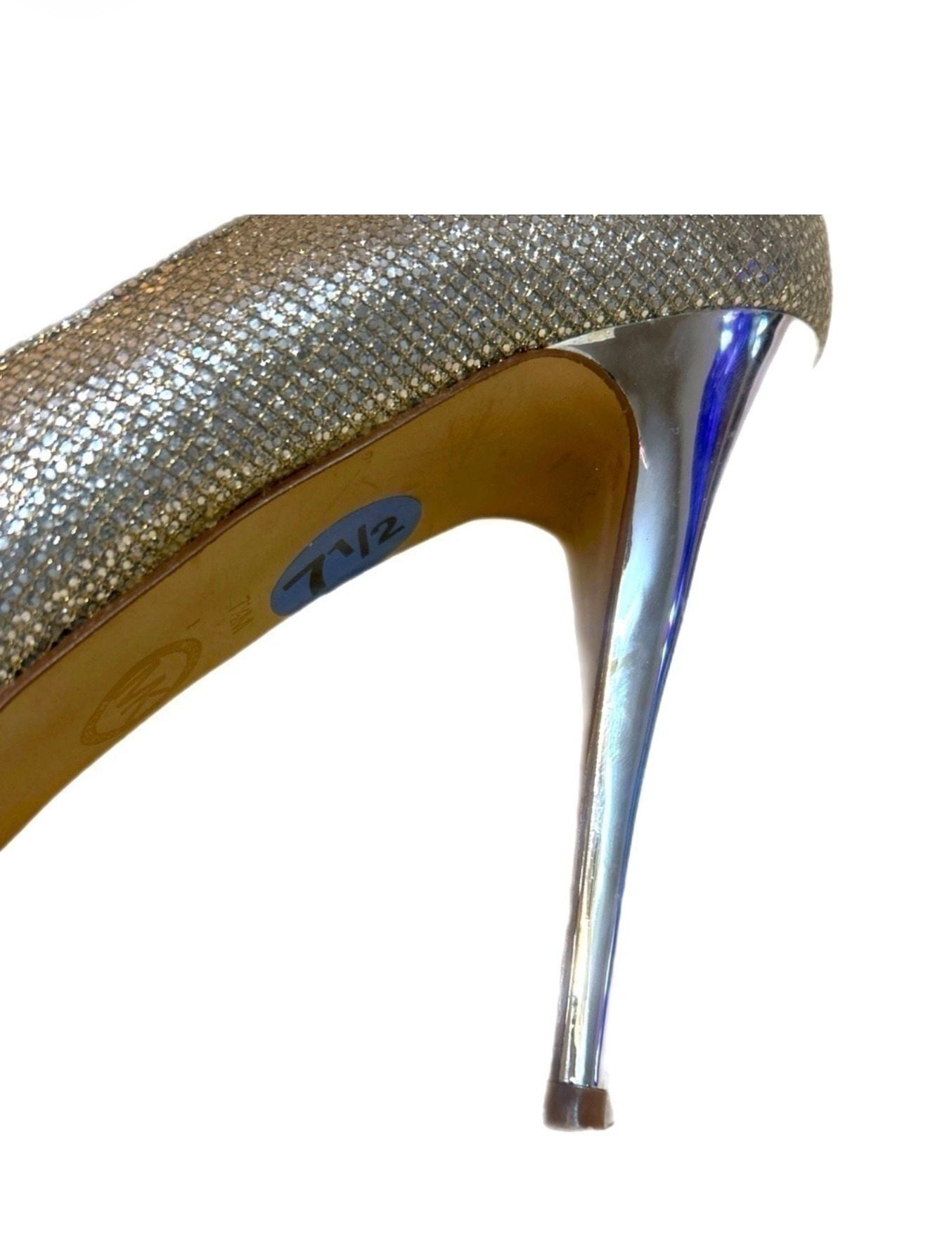 MICHAEL MICHAEL KORS Women's York Platform Pump Gold Glitter 7