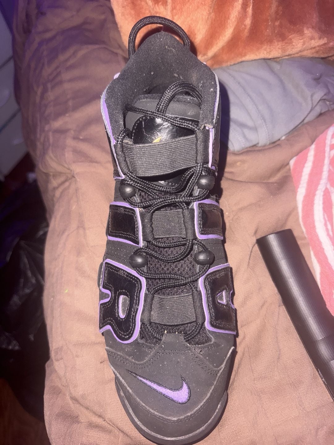 Nike Air More Uptempo Size 11 Black Purple Sneakers DV1879-001 2