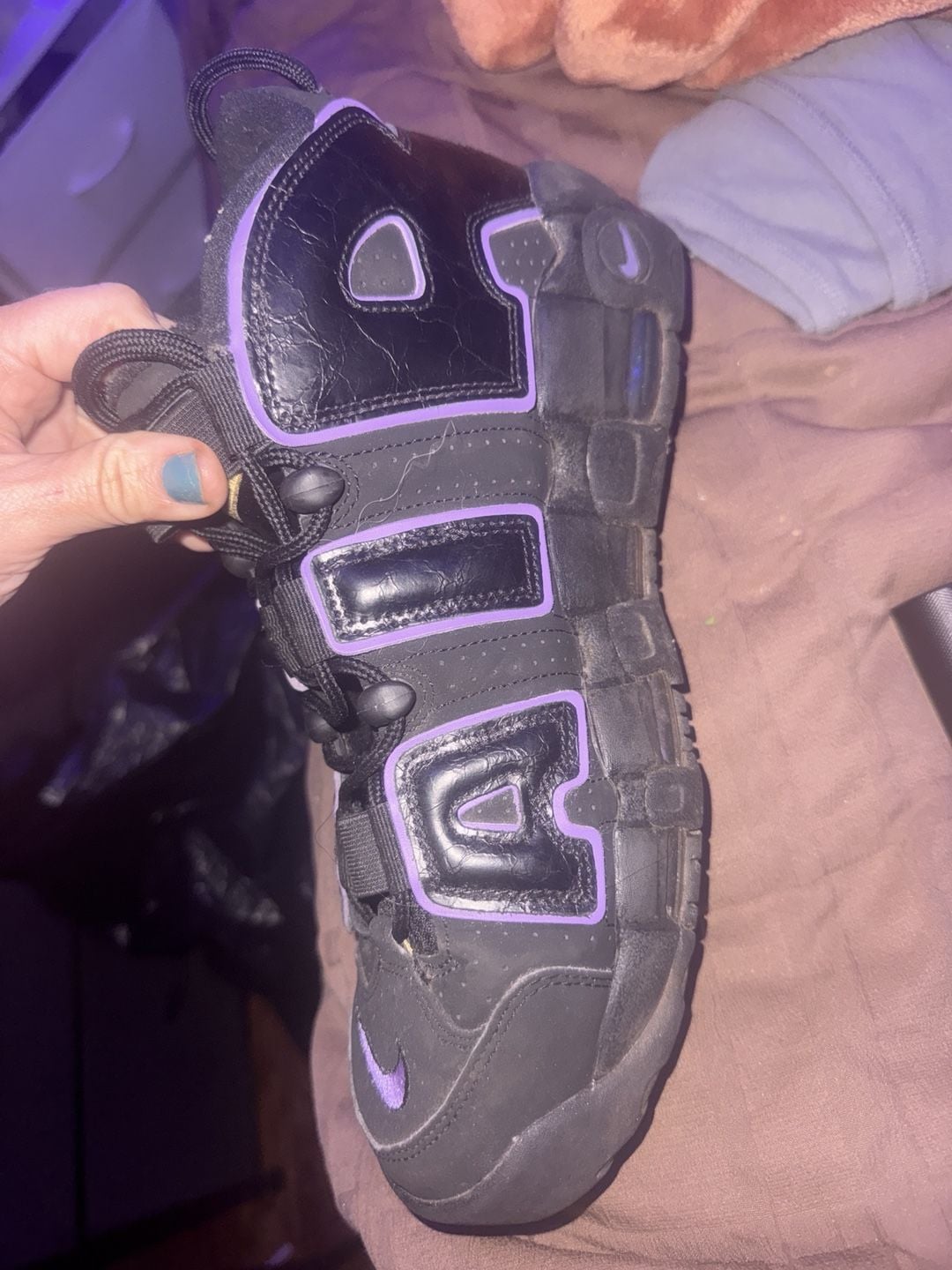 Nike Air More Uptempo Size 11 Black Purple Sneakers DV1879-001 3