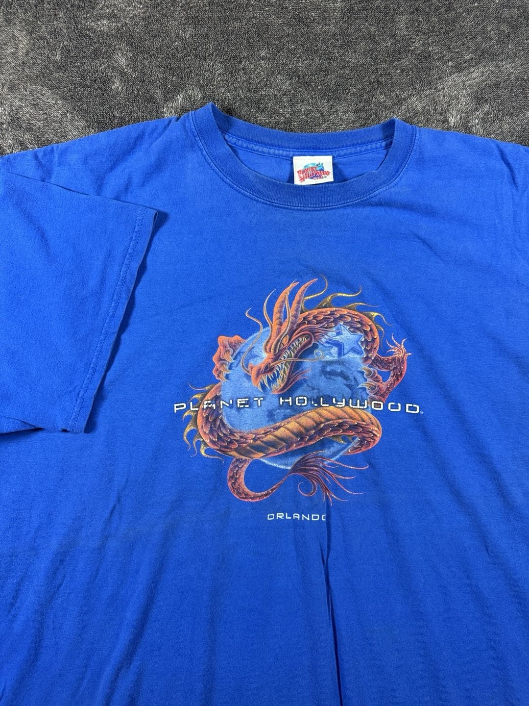 Planet Hollywood Orlando Dragon T-Shirt Blue 1998 Vintage 2
