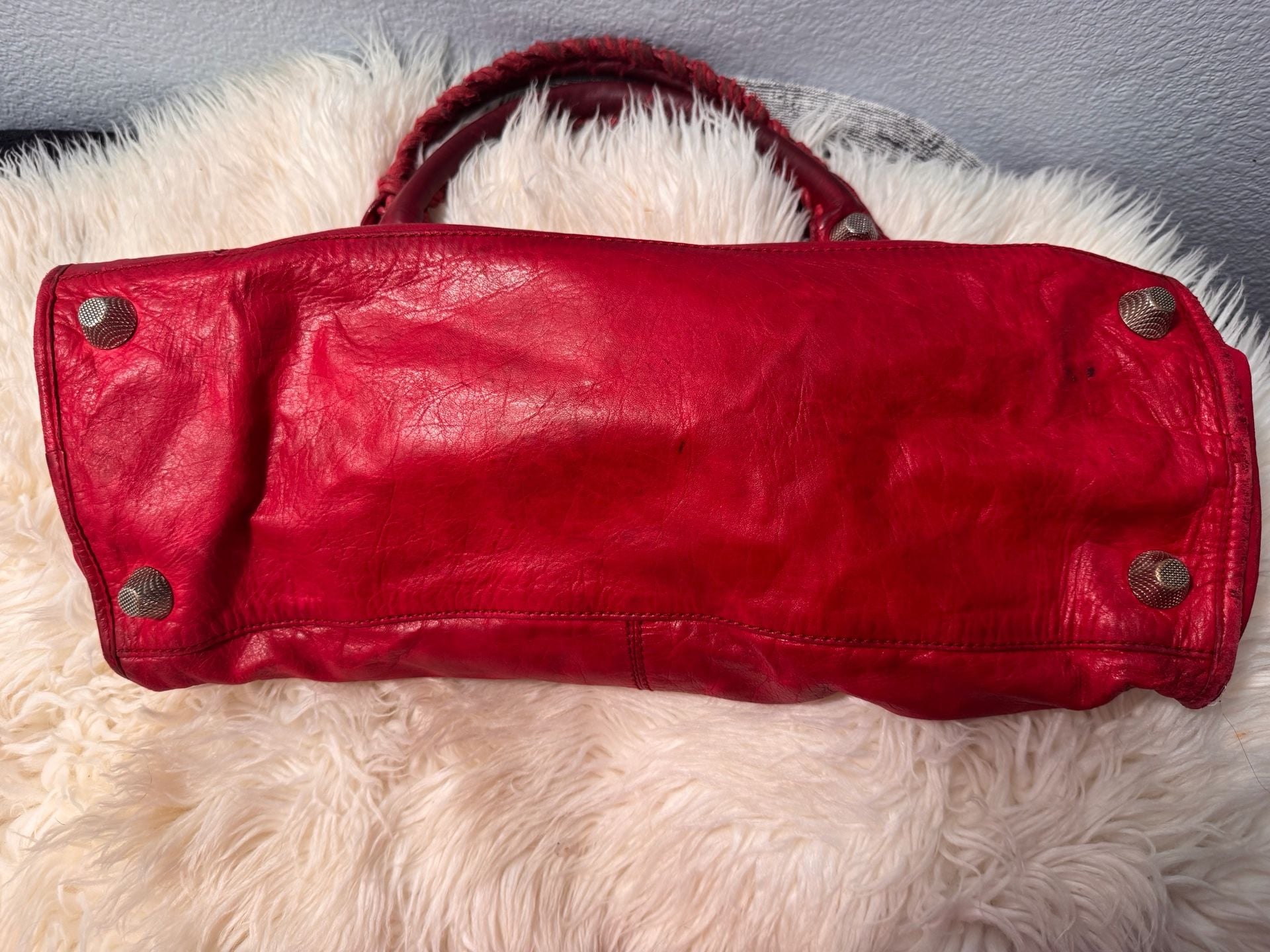 Balenciaga Giant Motocross 21 Work Red Bag Giant Silver Hardware 11