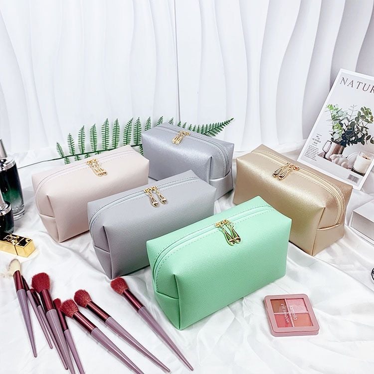 Unique Bargains Waterproof PU Leather Travel Toiletry Organizing in Green 12
