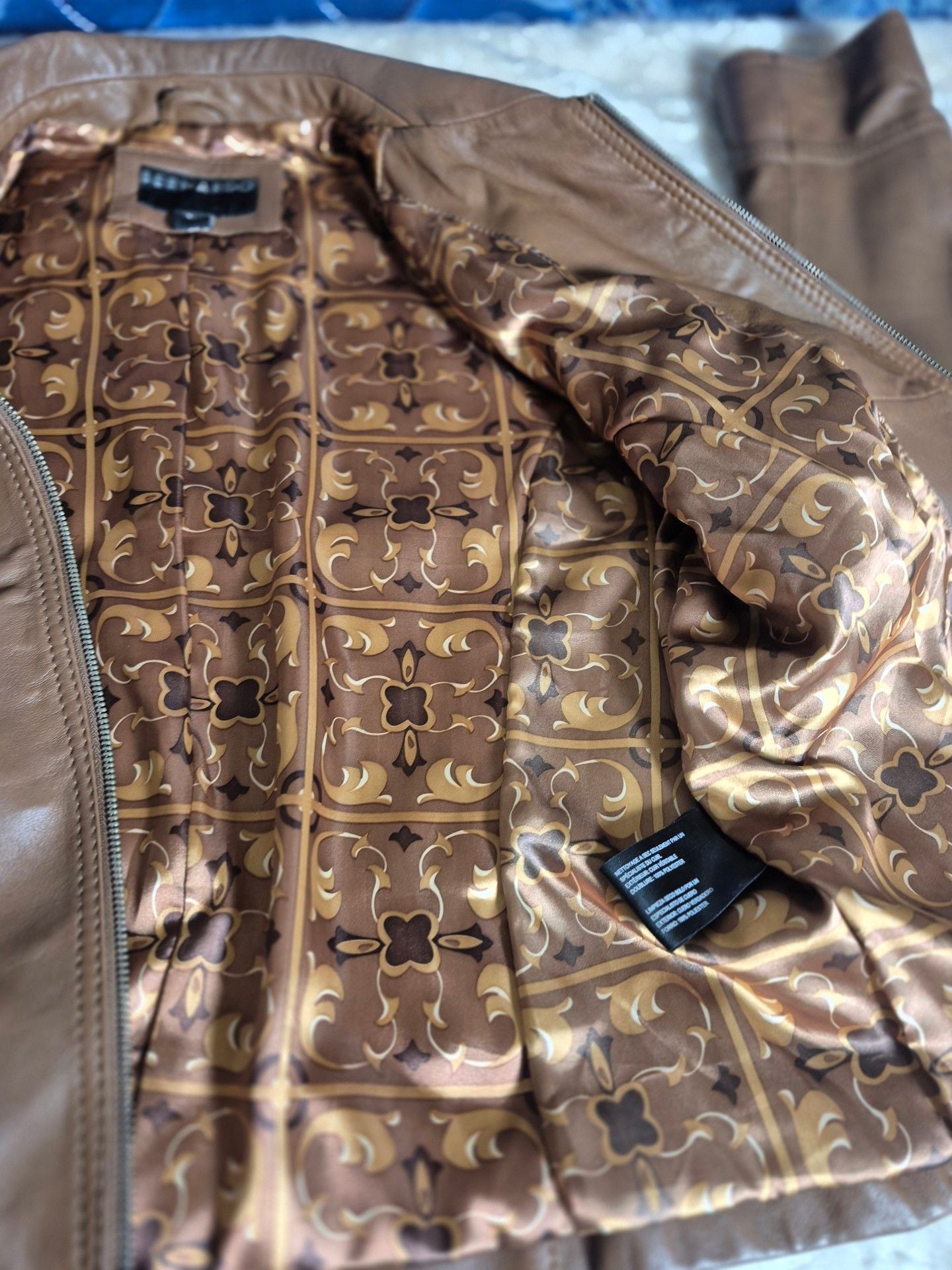 Bernardo Leather Jacket Size XL Brown 5