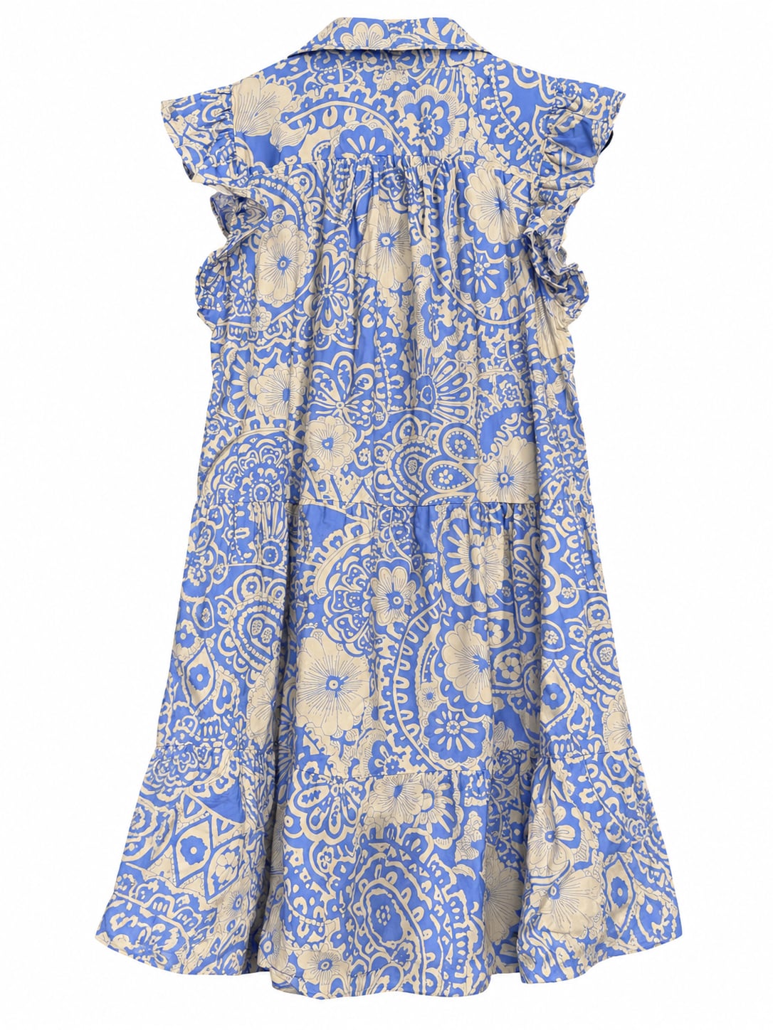 Umgee Tiered Ruffle Sleeve Dress Size M 3