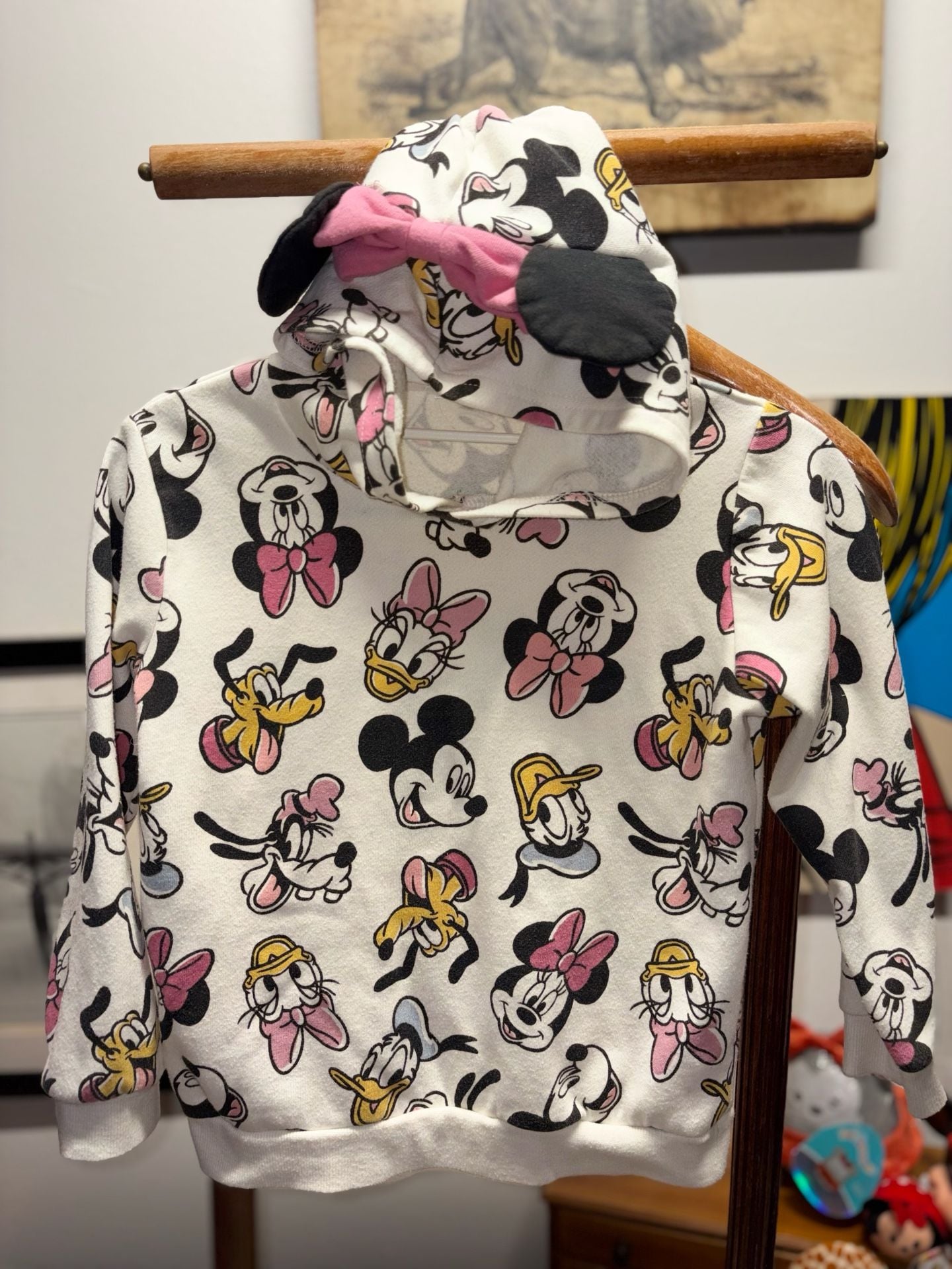 Disney Mickey And Friends Hoodie Size 7-8 Character Print 2
