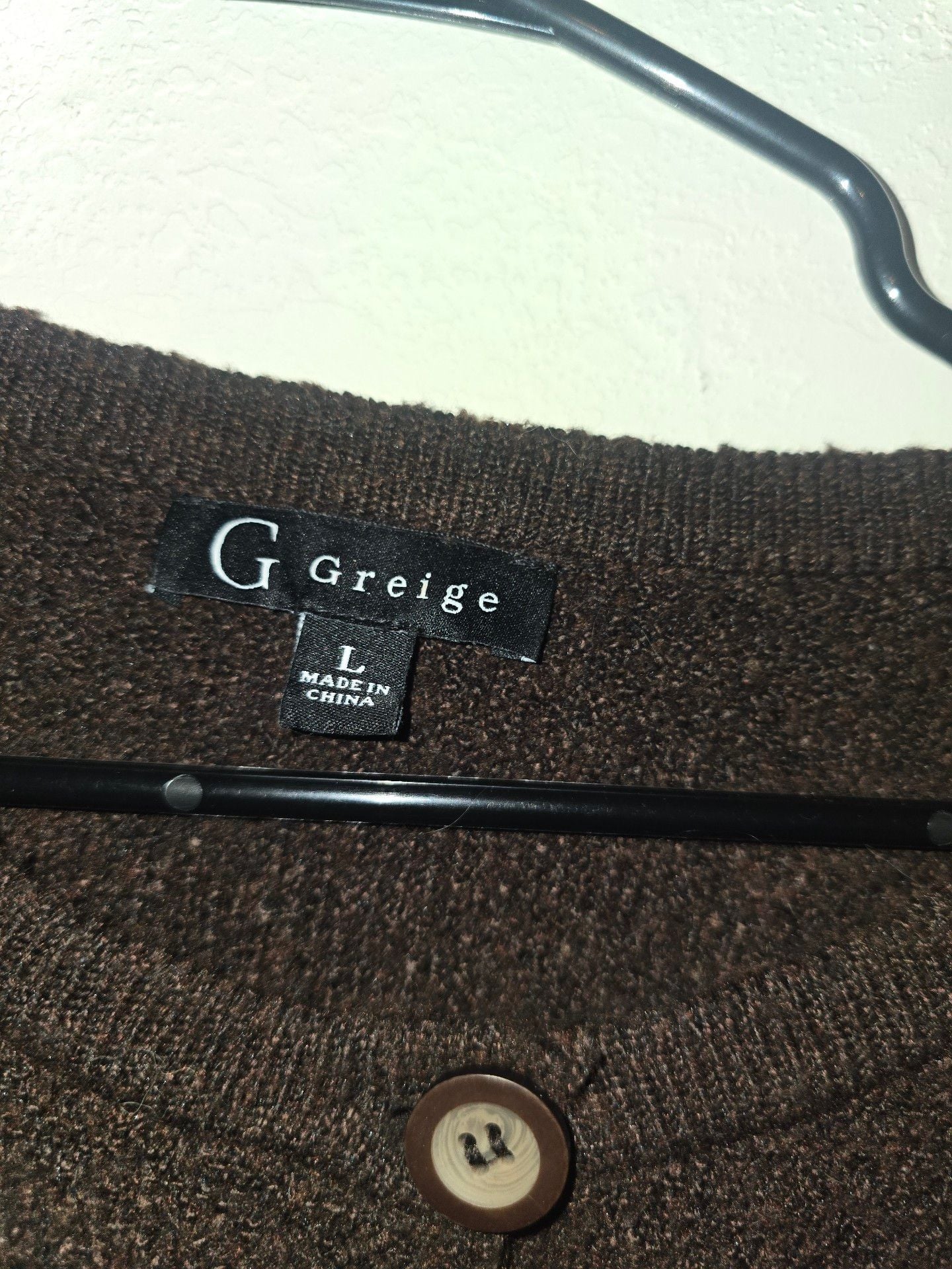 Cardigan Sweater Size L Brown Embellished 3