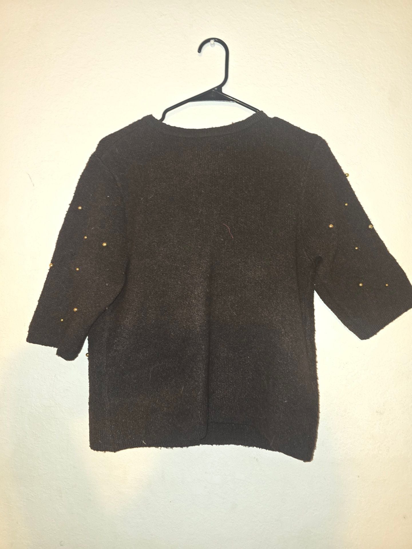 Cardigan Sweater Size L Brown Embellished 4
