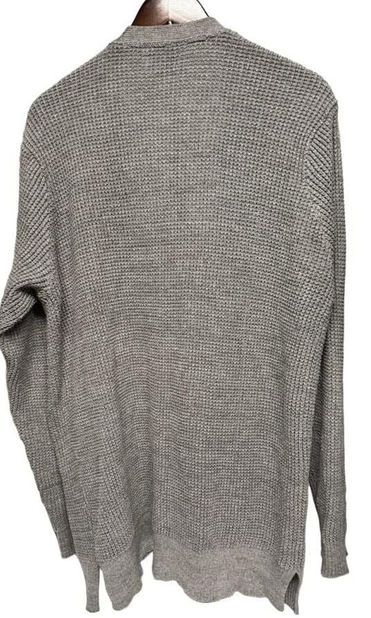 The Carbon Open Front Cardigan Size XXL Gray Waffle Knit Pockets 3