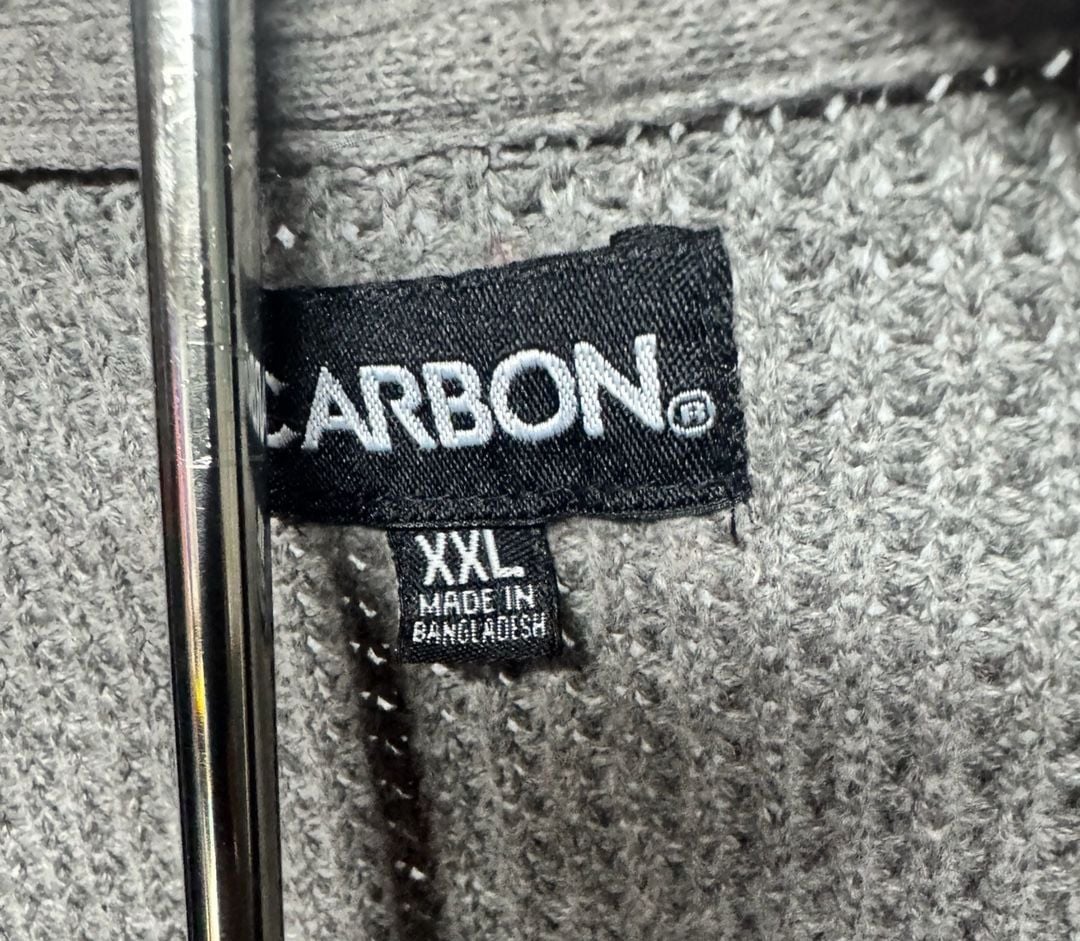 The Carbon Open Front Cardigan Size XXL Gray Waffle Knit Pockets 4