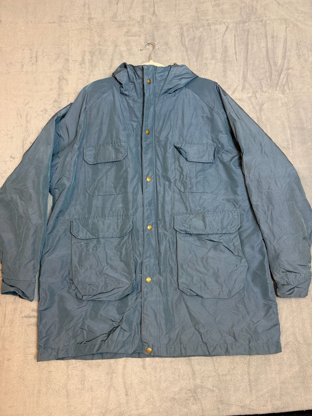 Lands' End Squall Jacket XL Vintage Fleece Lined Blue Plaid USA 2
