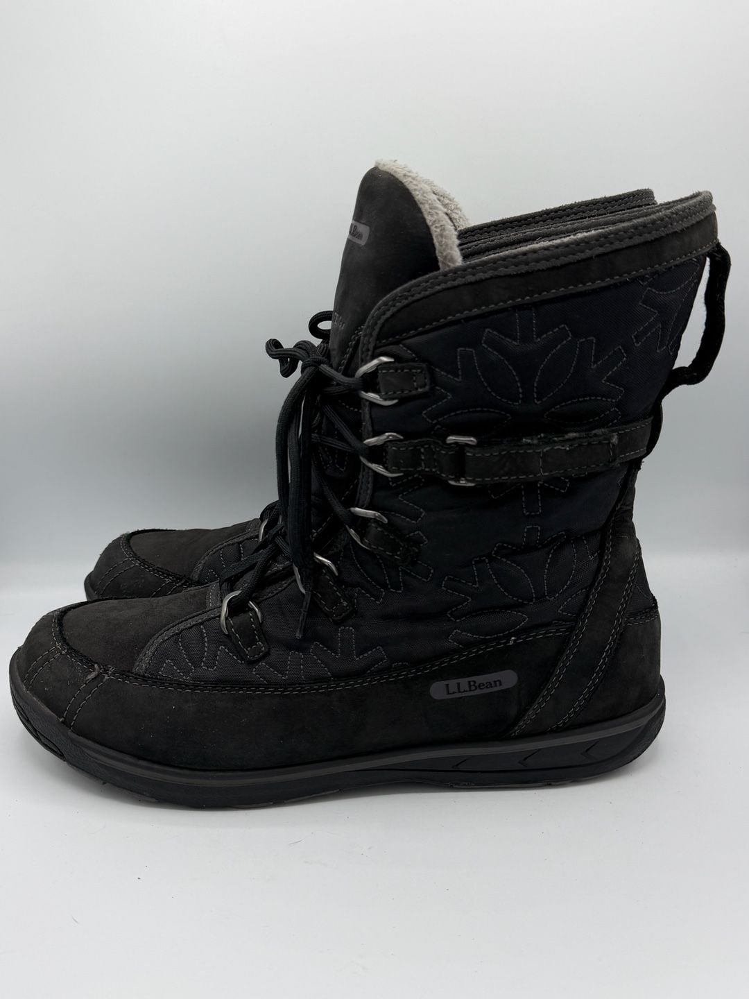 LL Bean Womens 11 M TEK2.5 Primaloft 200g Insulated Black Snow Winter Boots 4