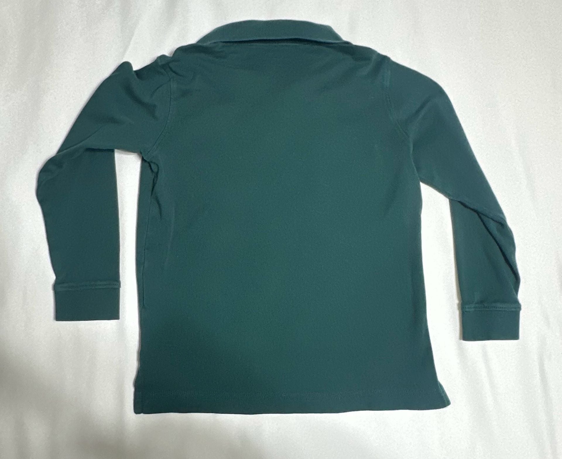 Lands' End Long Sleeve Polo Size S 6-7 Green Cotton Shirt 5