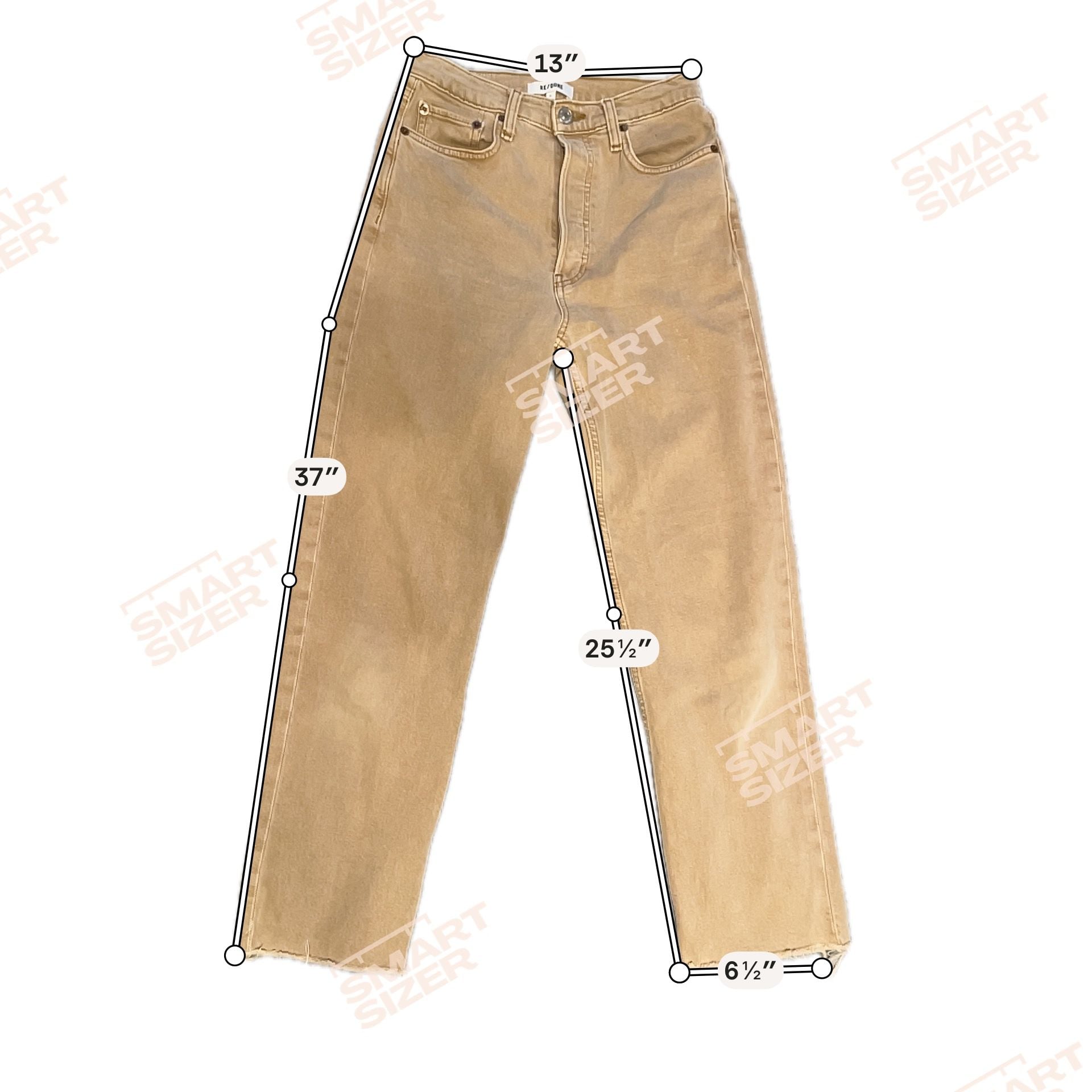 Re/Done Straight Jeans Size 27 Khaki Cotton Blend
Grunge
90’s
Button fly 3