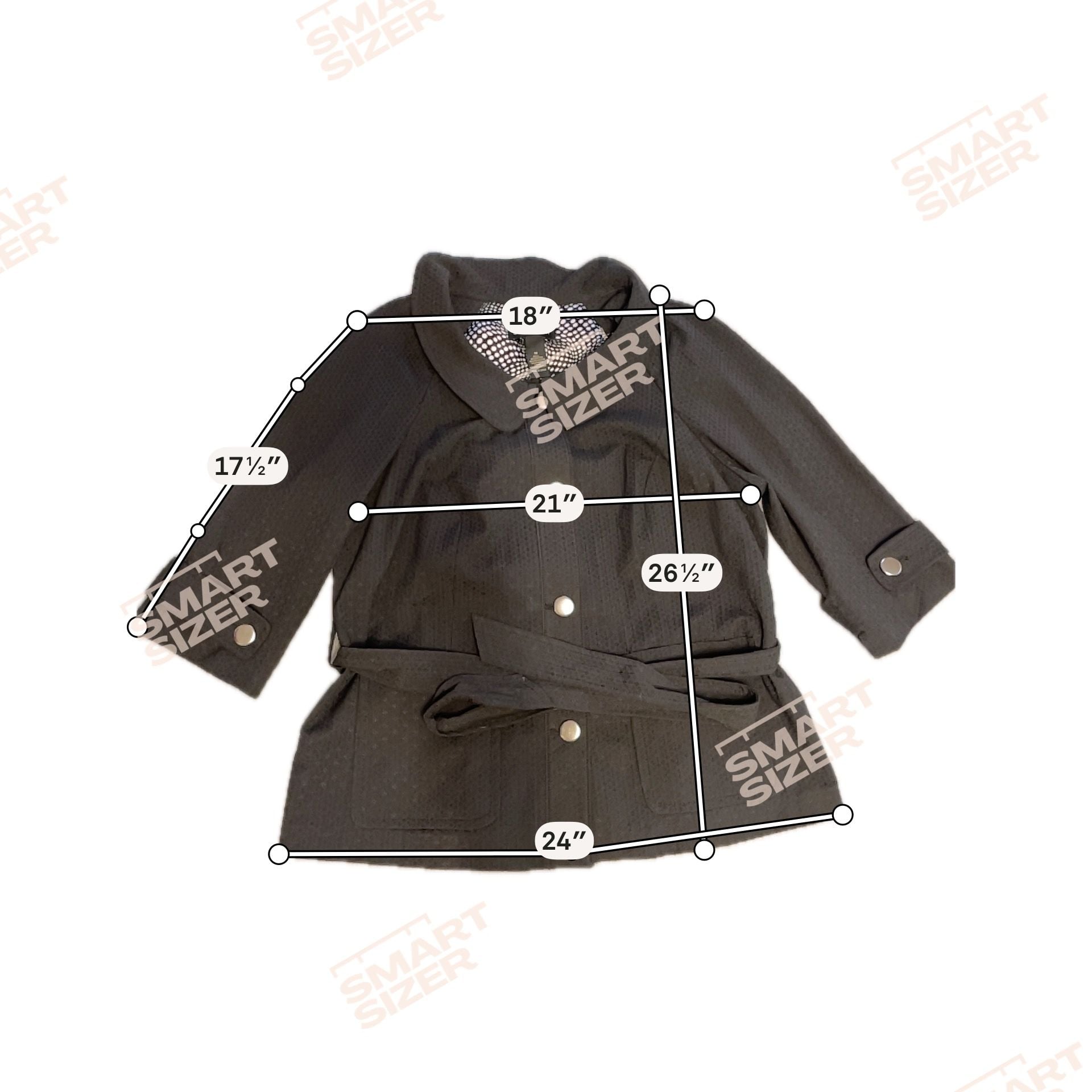 Lane Bryant Belted Jacket Size 18 Black Textured Polka Dot Lining
Pea coat
Fall 3