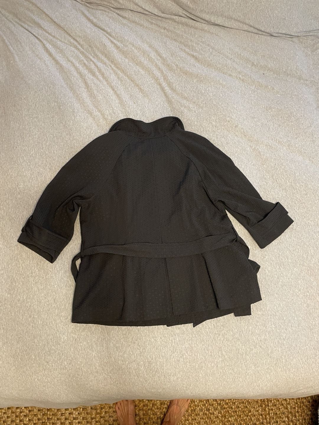 Lane Bryant Belted Jacket Size 18 Black Textured Polka Dot Lining
Pea coat
Fall 5