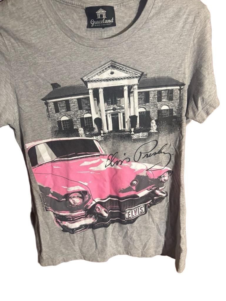 Graceland Elvis Presley Pink Cadillac Graphic T-Shirt Size L 3