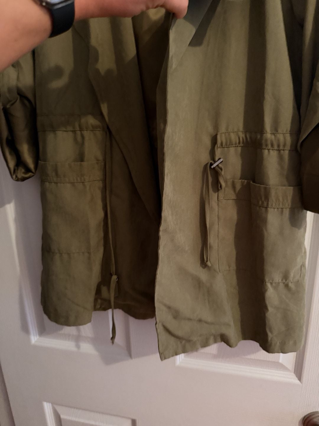 Milk & Honey Outerwear Utility Jacket Size M Olive Green Hooded 7