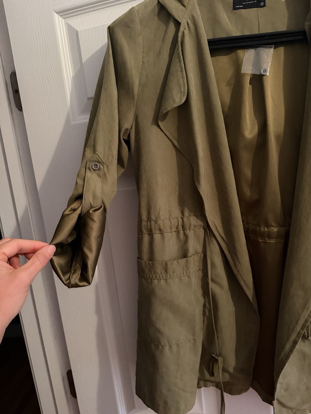 Milk & Honey Outerwear Utility Jacket Size M Olive Green Hooded 8
