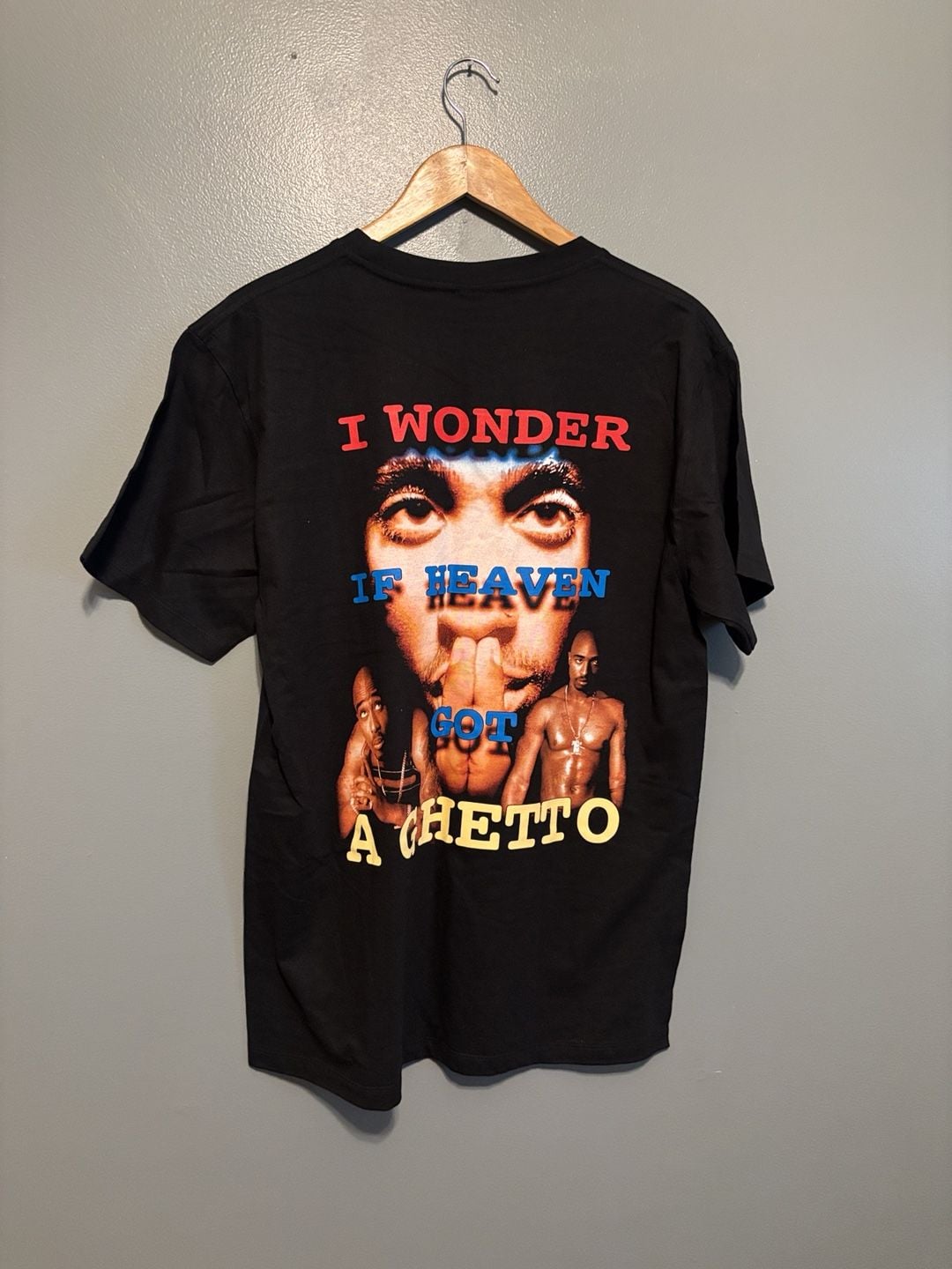Rock Yeah Makaveli Tupac Shakur T-Shirt Size L Black Graphic Tee 2