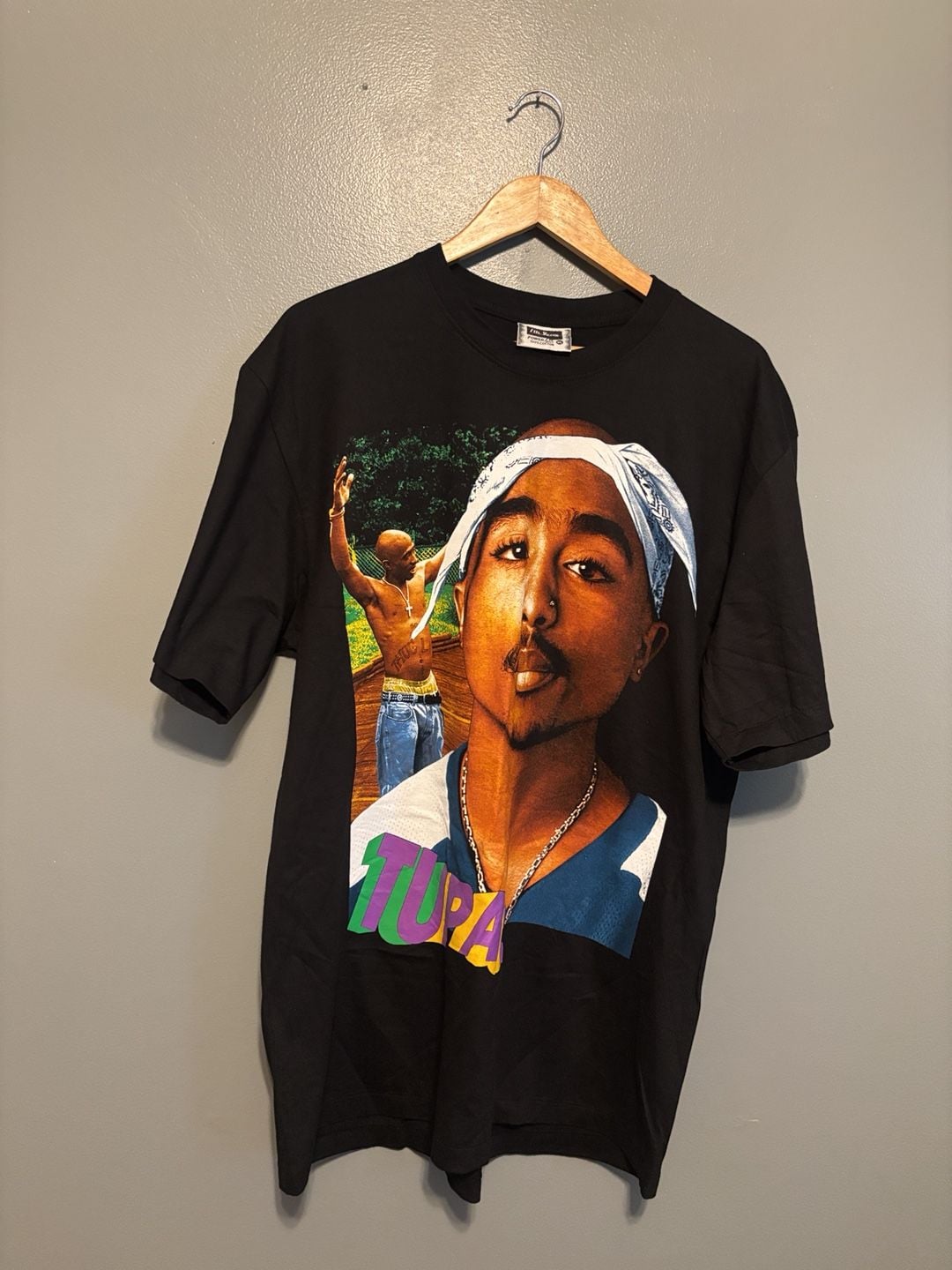 The Roxx Tupac Graphic T-Shirt Size XL Black 90s Rap Tee 1