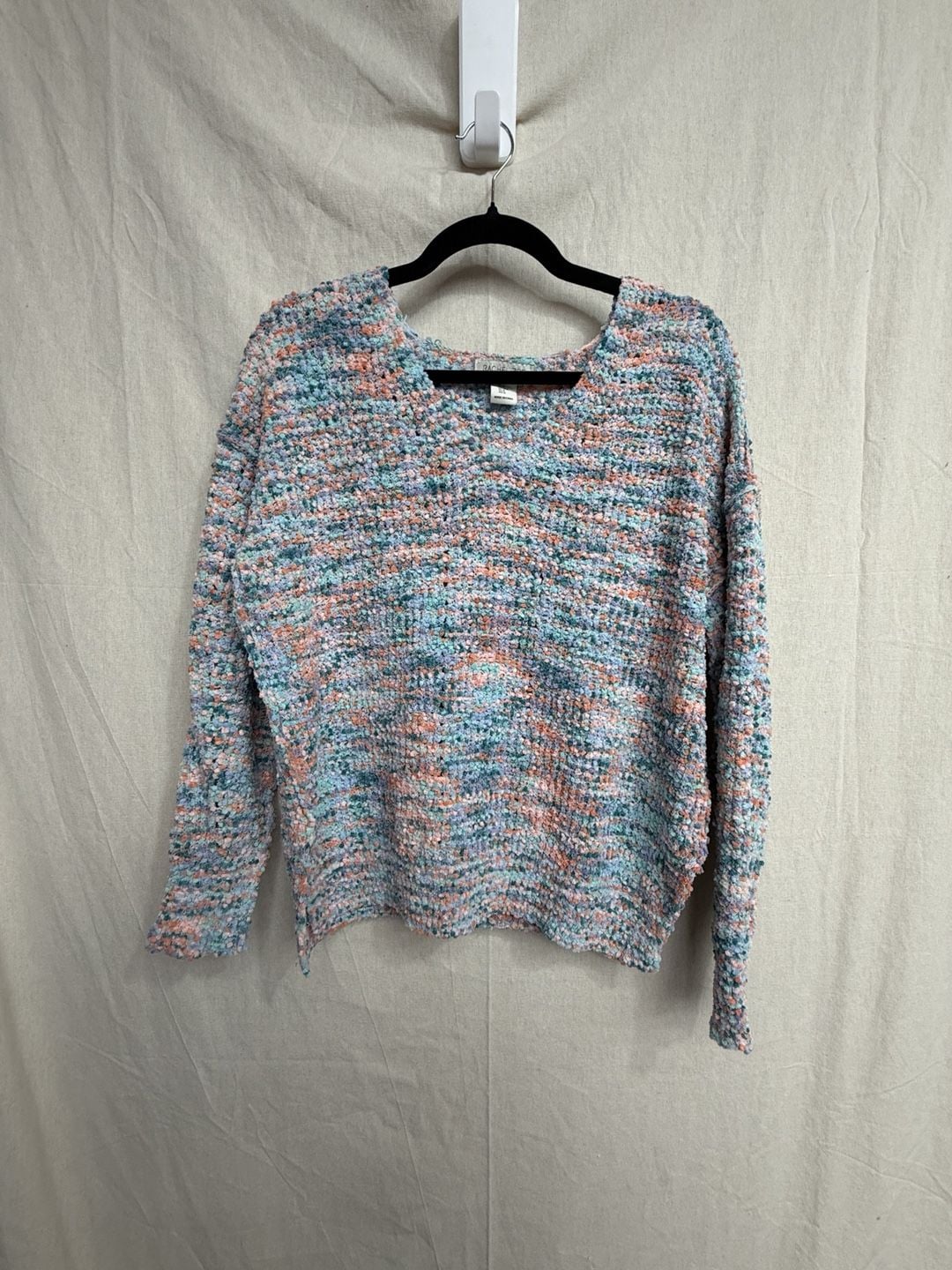 Rachel Zoe Chenille Sweater Size M Multicolor Textured Knit Pullover 2