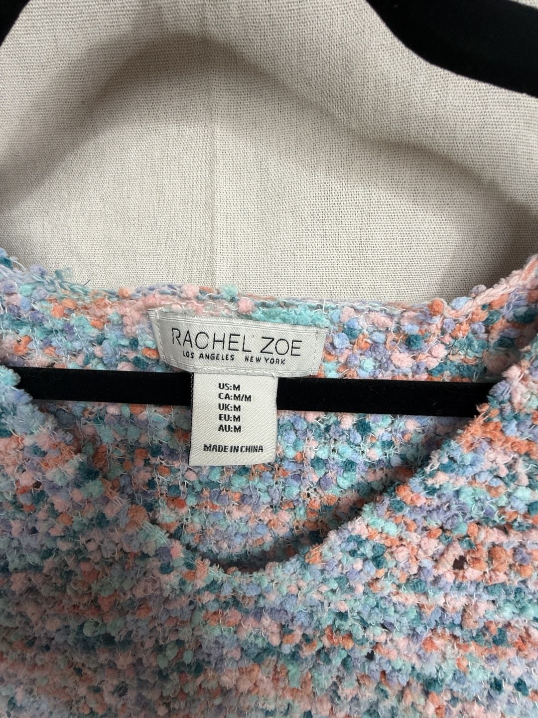 Rachel Zoe Chenille Sweater Size M Multicolor Textured Knit Pullover 3