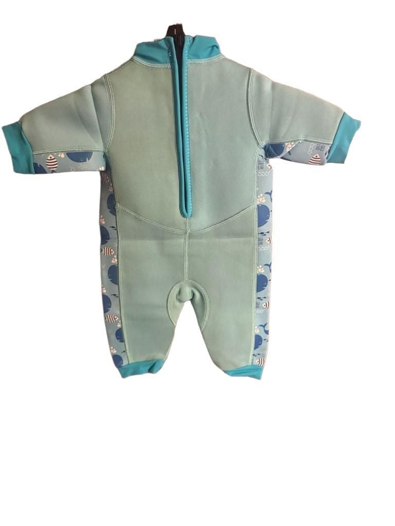 Vofiw Kids Wetsuit Size S Light Blue Sea Life Whale Print Shorty 5