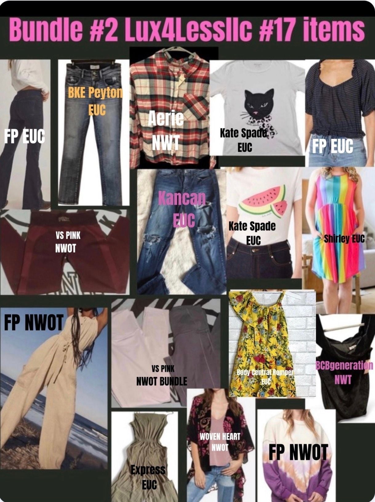 Clothing Bundle Assorted Brands Sizes reseller lot brand name Euc 1
