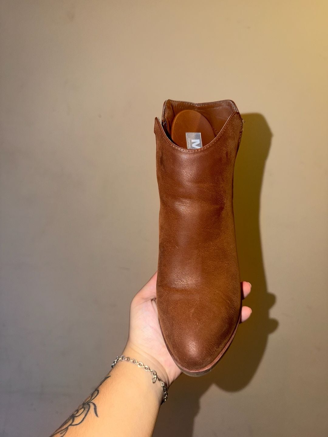 Brown Block Heel Ankle Booties 3