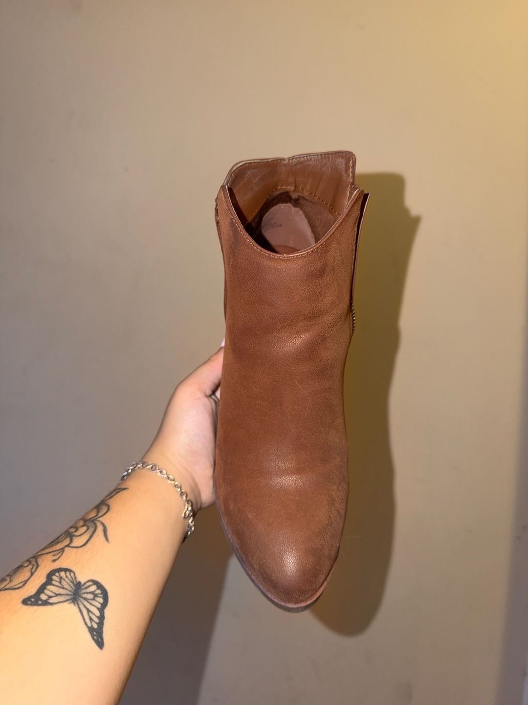 Brown Block Heel Ankle Booties 4