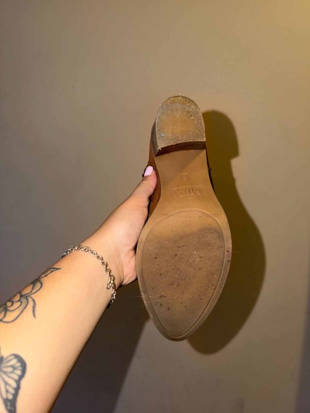 Brown Block Heel Ankle Booties 5