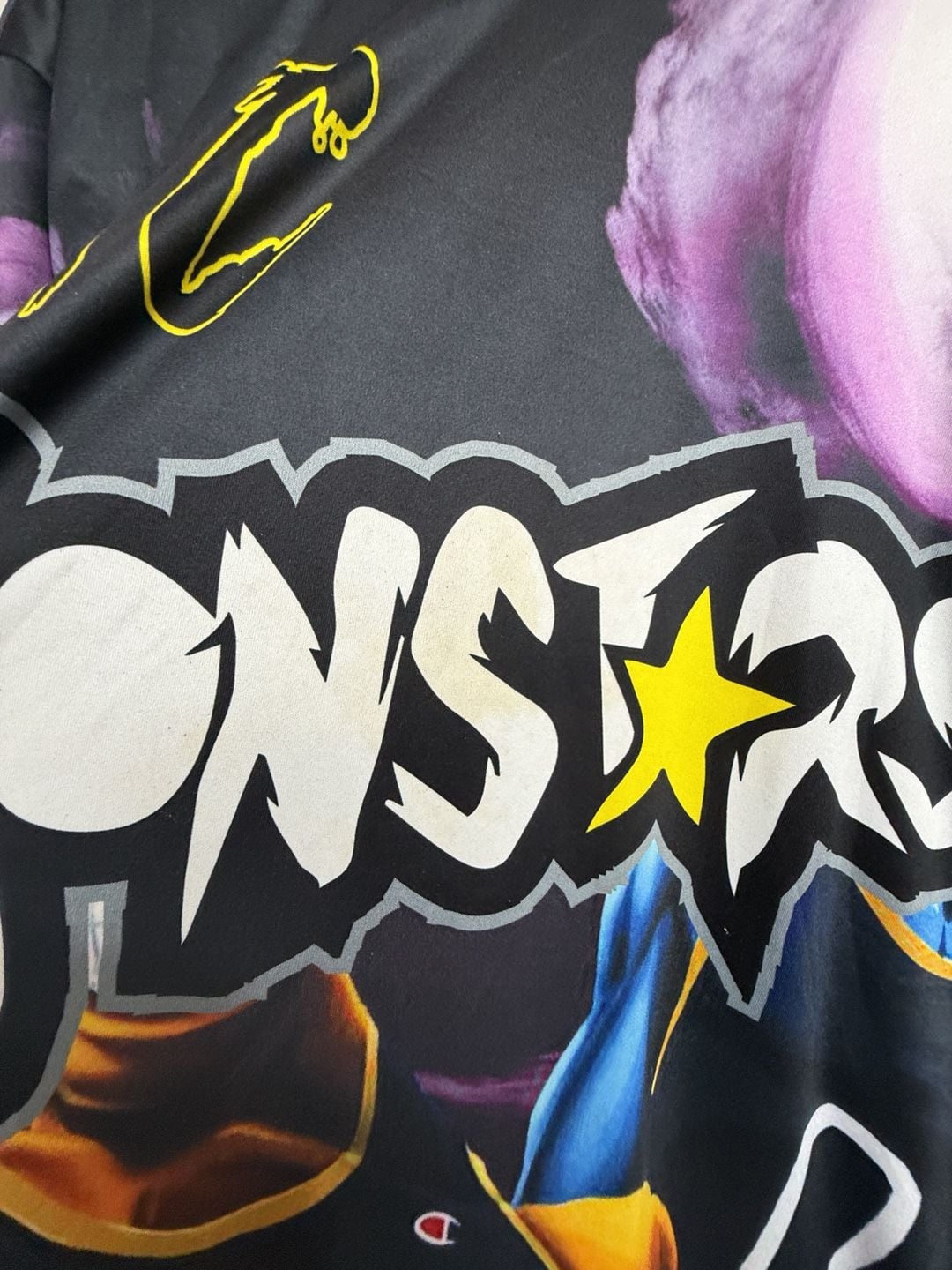 PCA TC Monsters Huling 22 Size L Graphic Jersey T-Shirt Black Polyester 7