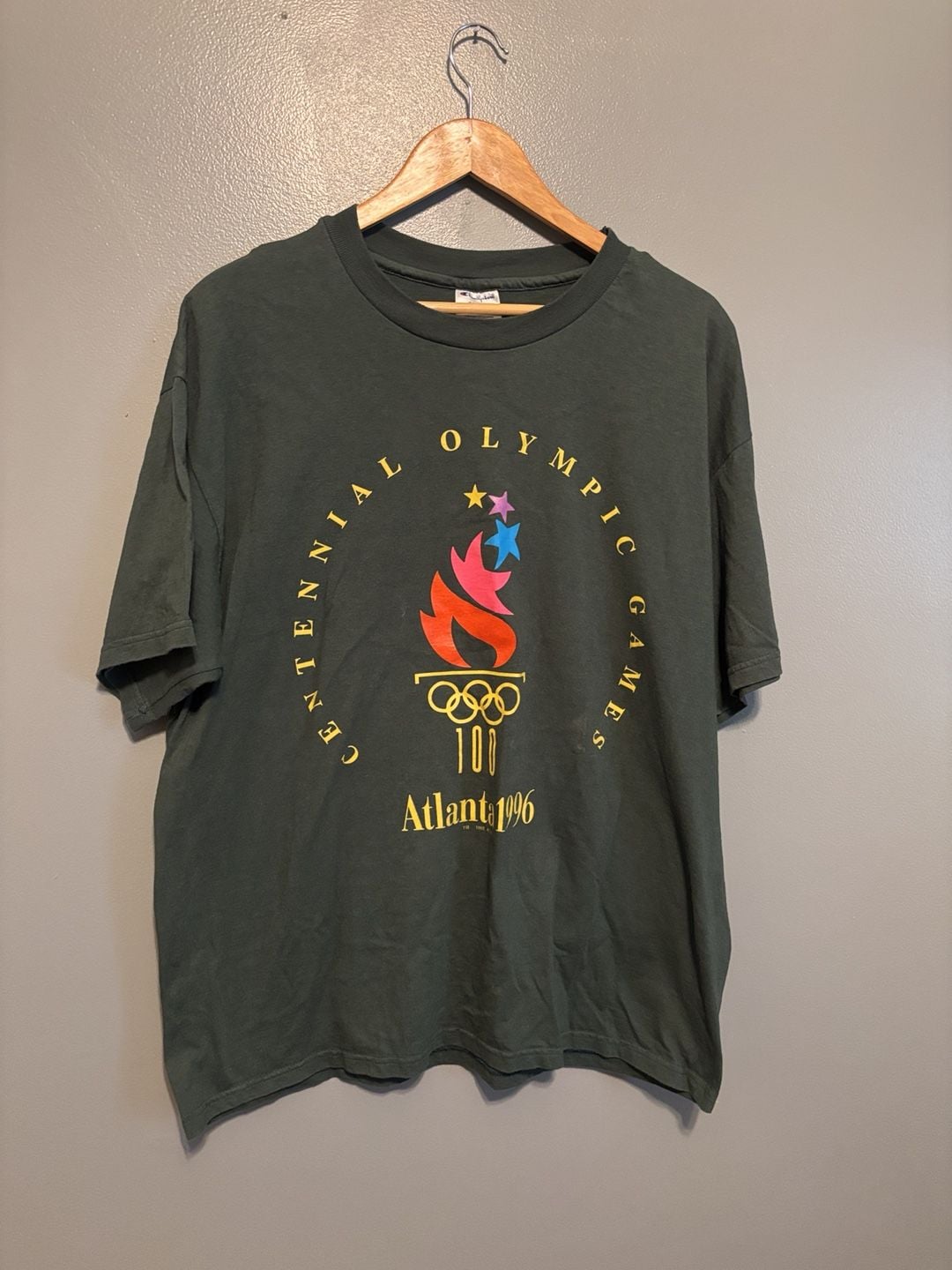 Champion Atlanta 1996 Centennial Olympic Games T-Shirt X-Large Green 2