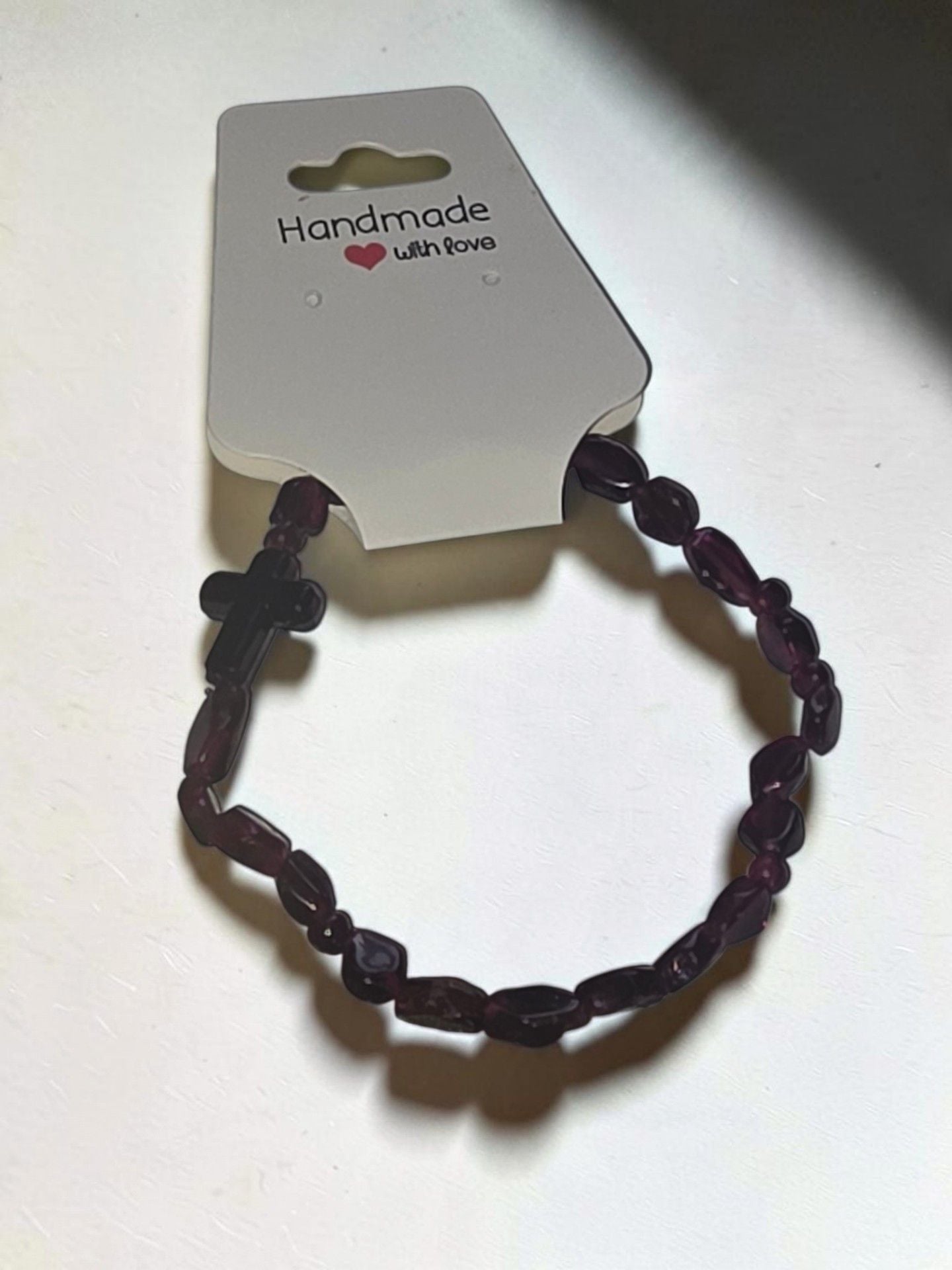 Deep Red Garnet Chip Cross Stretch Beaded Bracelet 3