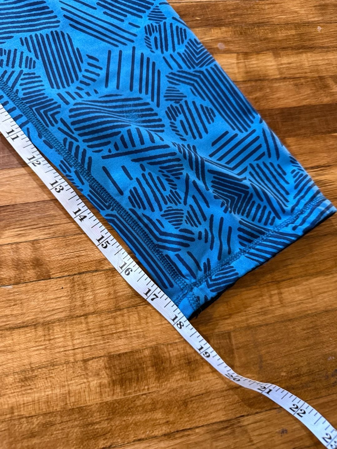 Brooks Printed Leggings Crop Size S Blue Athletic (q1) 3