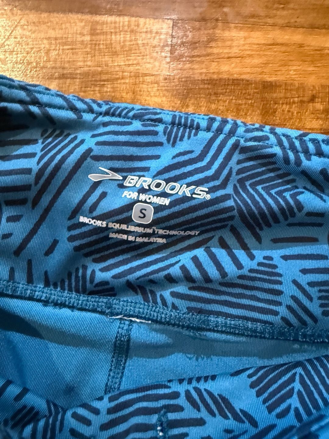 Brooks Printed Leggings Crop Size S Blue Athletic (q1) 4